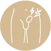 Ícono de hiperhidrosis en la zona inguinal