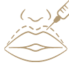 Ícono de lip flip con Botox en el labio superior