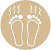 Ícono de hiperhidrosis en los pies