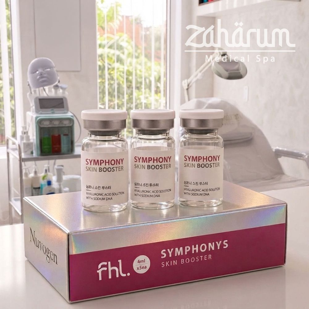 Skin booster Symphony con ADN de salmón y ácido hialurónico en el consultorio de Zaharum, Medellín